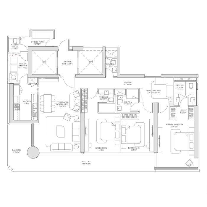 Trump Residences Floor Plan Type 1